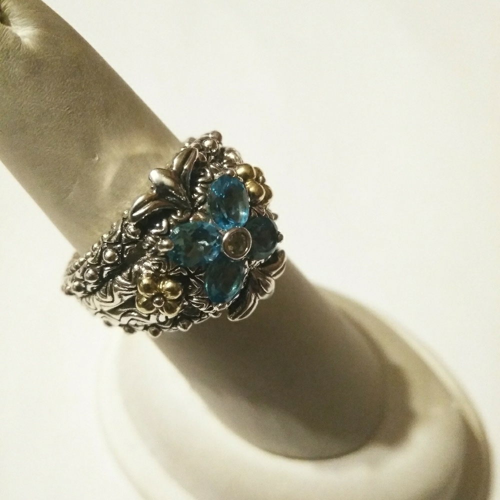 Barbara Bixby blue topaz ring size 7 - Picture 2 of 4